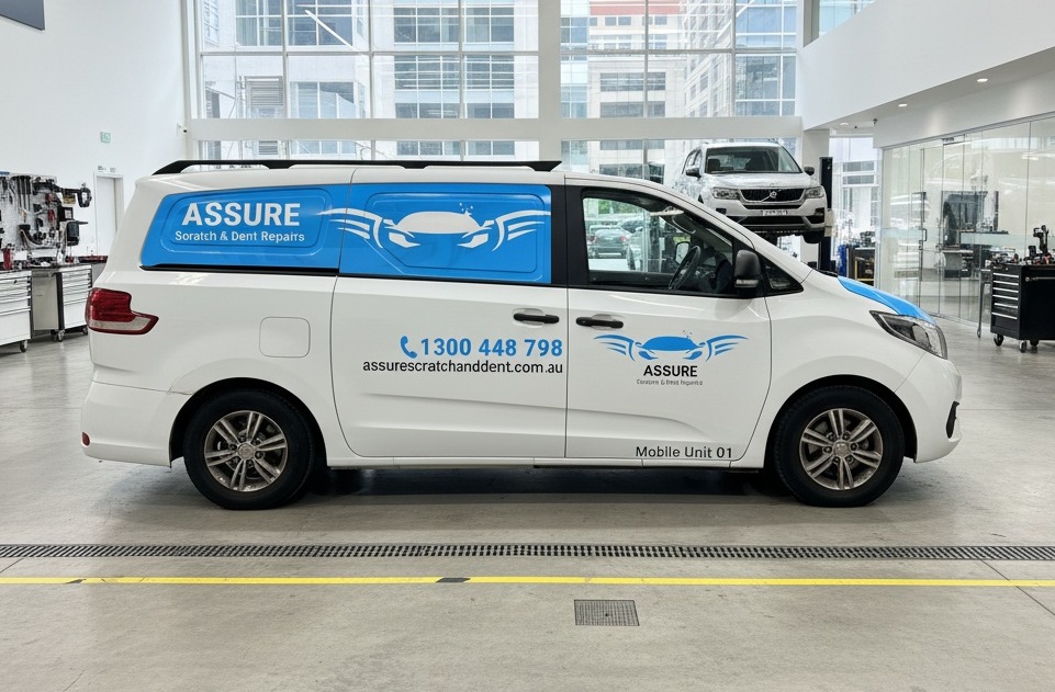 Commercial vehicle branding on a work vehicle